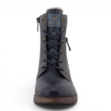 Mustang Women's Navy Warm Winter Lace-Up Ankle Boots - M0072014