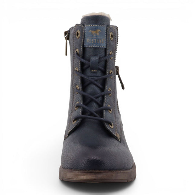 Mustang Women's Navy Warm Winter Lace-Up Ankle Boots - M0072014