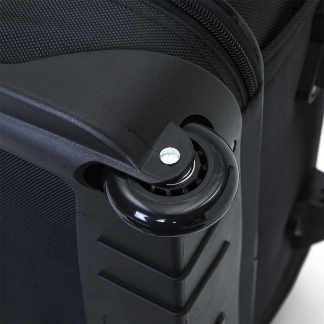 17" Black Wheeled Laptop Briefcase 1680D Polyester 4 Wheel Business Bag
