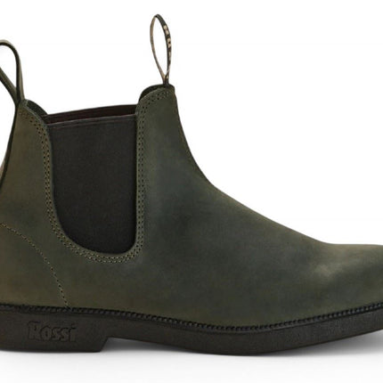 Rossi 607 Booma Moss Olive Green Leather Chelsea Boot