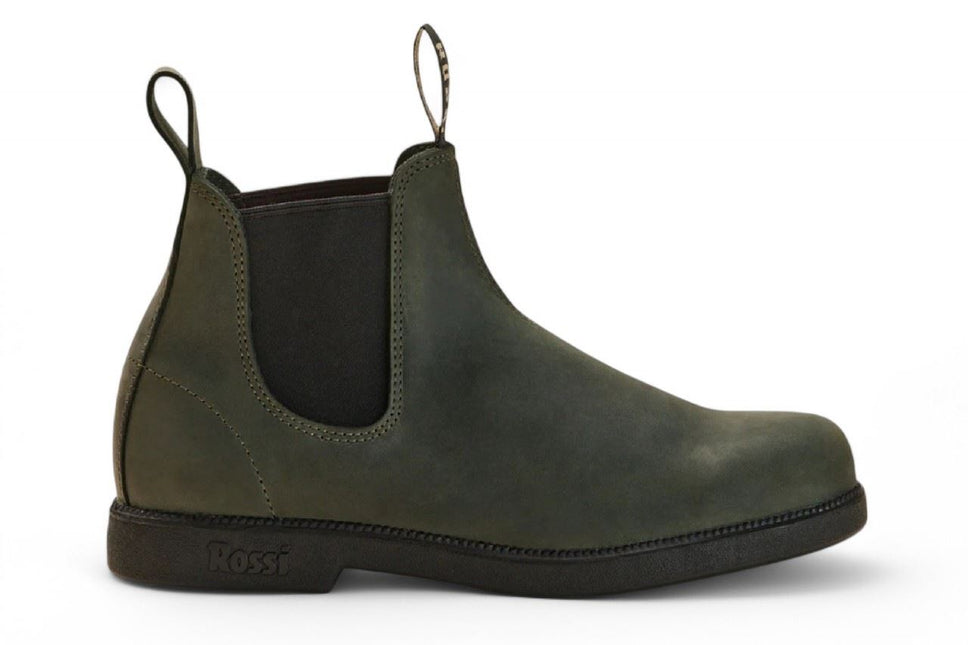 Rossi 607 Booma Moss Olive Green Leather Chelsea Boot