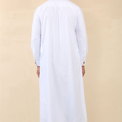 Men's White Thobe Arab Saudi Emirati Islamic Clothing Jubba Robe