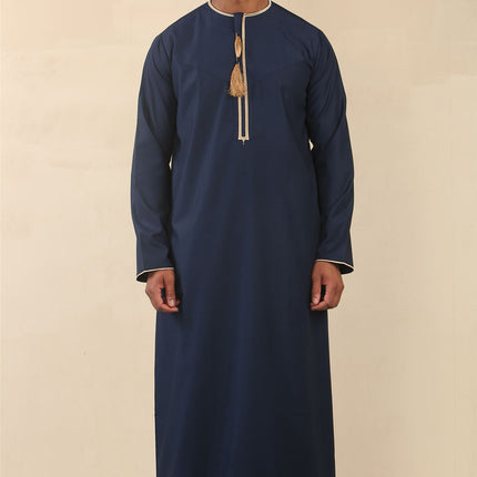 Men's Omani Eid Blue Thobe  Saudi Emirati Jubba Robe