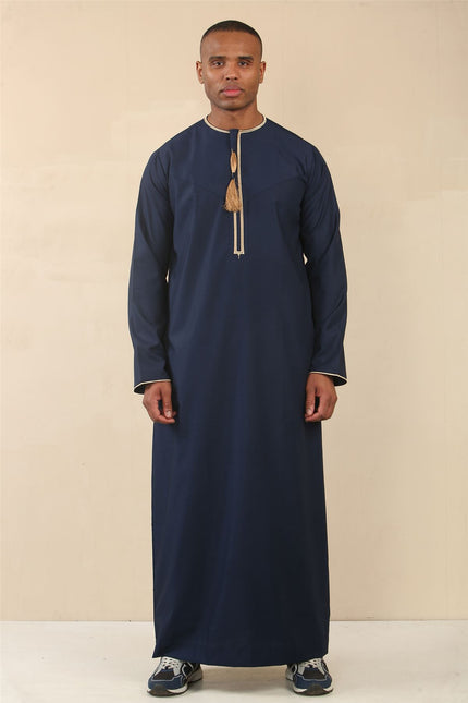 Men's Omani Eid Blue Thobe  Saudi Emirati Jubba Robe