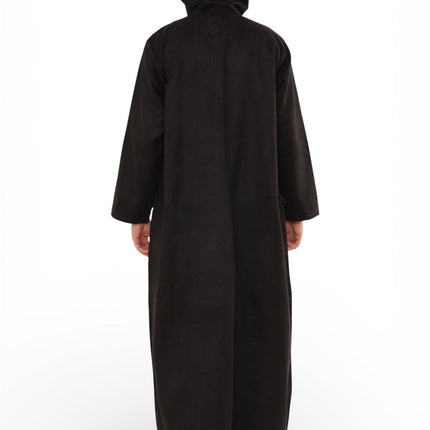Men's Hooded Eid Black Moroccan Jubba Robe Ramadan Eid Thobe - HM12