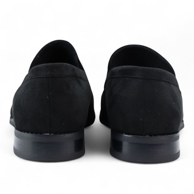 Men's Black Suede Moccasin Loafers Smart Slip-On Shoes