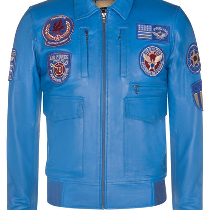Mens Leather Air Force Bomber Jacket - Dublin