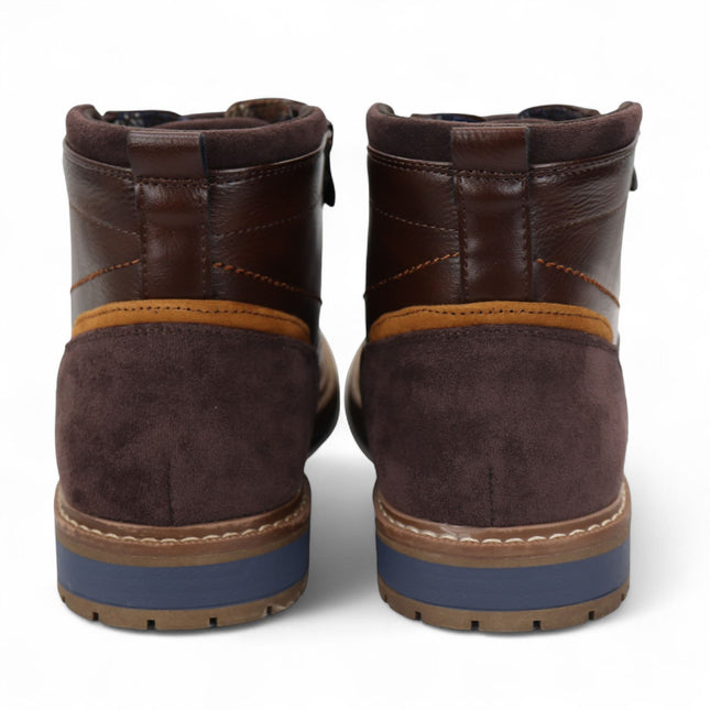 Men's Brown Biker Lace-Up Ankle Boots