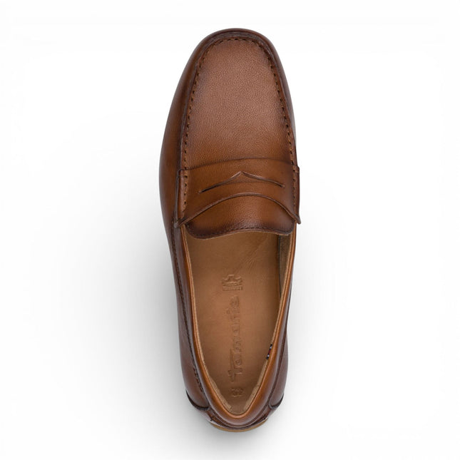 Tamaris Mens Brown Leather Moccasin Loafers Casual Shoes
