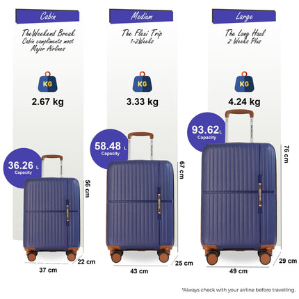 Strong Hard Shell Suitcase Set 8 Wheel Cabin Luggage Holiday Travel Case