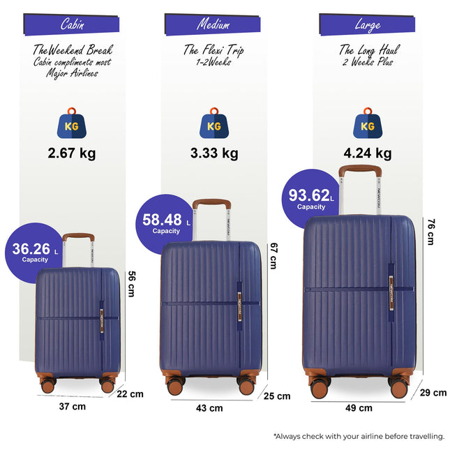 Strong Hard Shell Suitcase Set 8 Wheel Cabin Luggage Holiday Travel Case