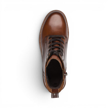 Tamaris Women's Brown Leather Lace-Up Combat Boots - 25224-47
