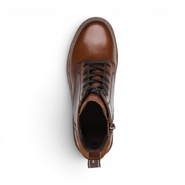 Tamaris Women's Brown Leather Lace-Up Combat Boots - 25224-47