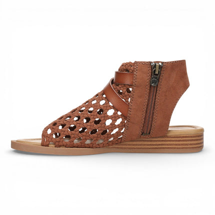 Blowfish Malibu Womens Cognac Brown Weave Micro Wedge Sandals - Anuella