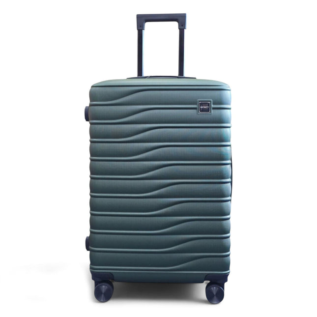 Hardshell Green Suitcase Set Robust 8 Wheel Luggage Cabin Case Bag