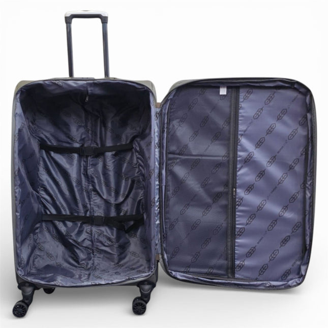 Soft Shell Lightweight Nylon Suitcase Set 4 Wheel Travel Case Holiday Bags