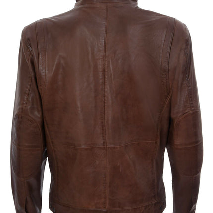Mens Classic Leather Biker Jacket-Caracas