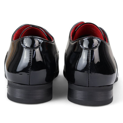 Men’s Black Pointed Toe Formal Lace Up Perforated Shoes