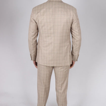 Mens IM2 Classic Plain Beige 3 Piece Suit