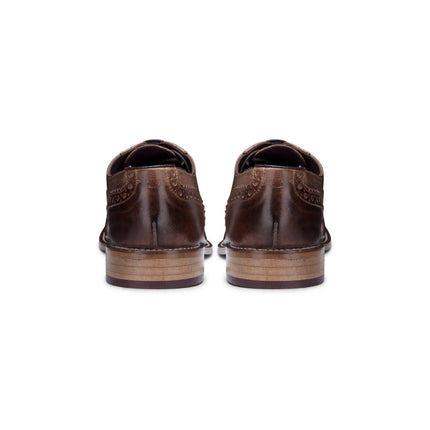 Mens Classic Oxford Chestnut-Brown Leather Gatsby Brogue Shoes