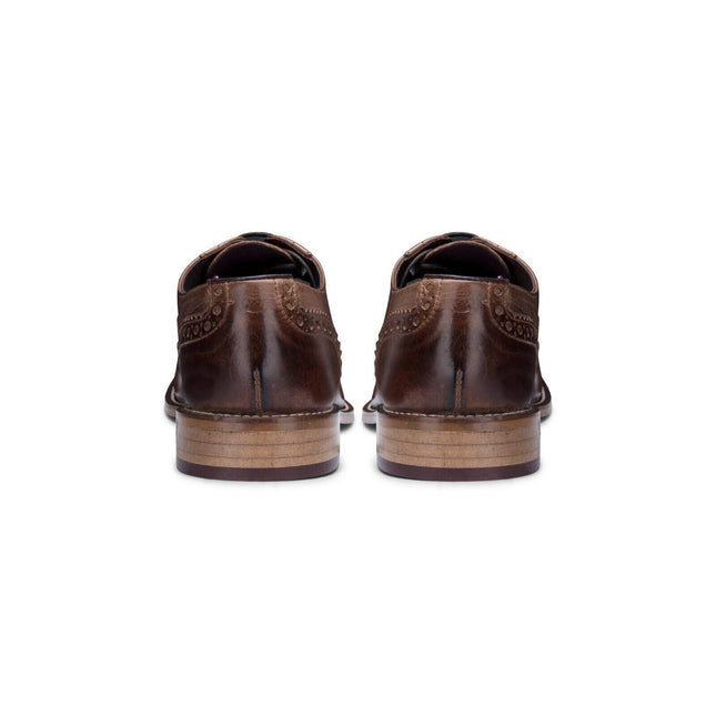 Mens Classic Oxford Chestnut-Brown Leather Gatsby Brogue Shoes