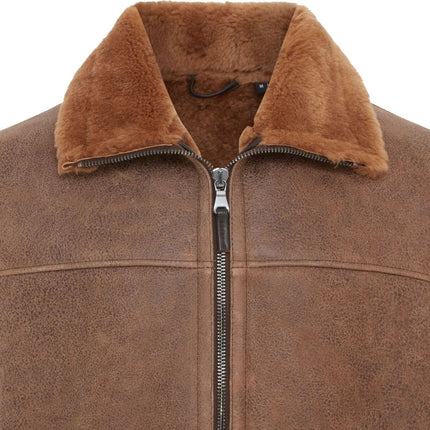 Men's Sheepskin Leather Gilet Aviator B3 Shearling Bomber Vest Waistcoat