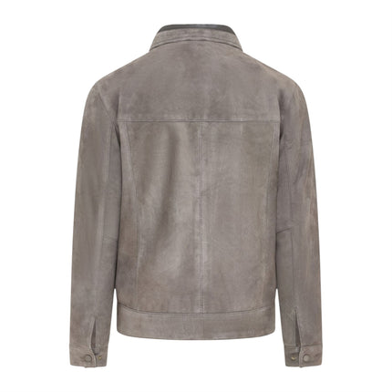 Mens Retro Brown 100% Goat Suede Leather Harington Biker Jacket