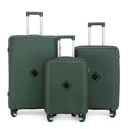 Dual 4 Wheel Robust Lightweight TSA Hard Shell Suitcase Luggage Travel Bags Set
