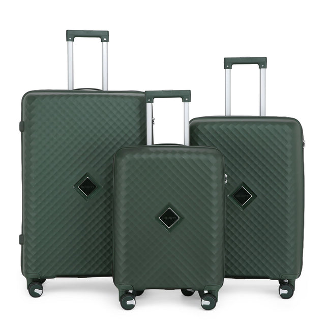 Dual 4 Wheel Robust Lightweight TSA Hard Shell Suitcase Luggage Travel Bags Set