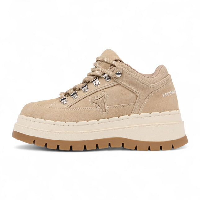 Windsorsmith Womens Sand Brown Suede Chunky Platform Sneakers Trainers - Ultimatum