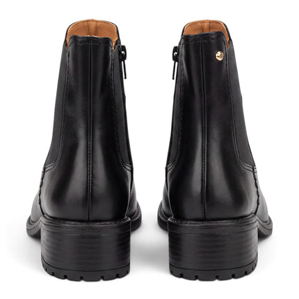 Pikolinos Women's Black Leather Chelsea Heeled Ankle Boots - Medina