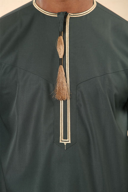Men's Omani Eid Green Thobe  Saudi Emirati Jubba Robe