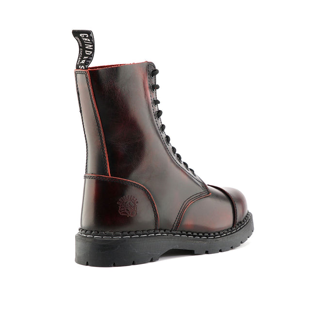 Grinders Unisex Wine Stag Acs Leather Steel Toe Cap Lace Up Boots