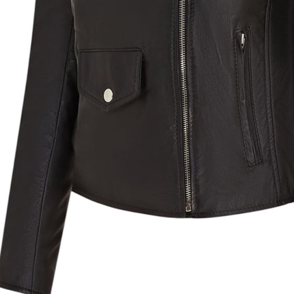 Women's Classic Brando Biker Leather Jacket - Broome