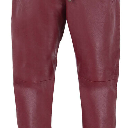 Mens  Leather Jogging Bottoms-Boston