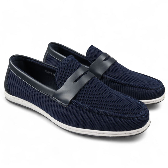 Men’s Navy Breathable Loafers Lightweight Slip-On