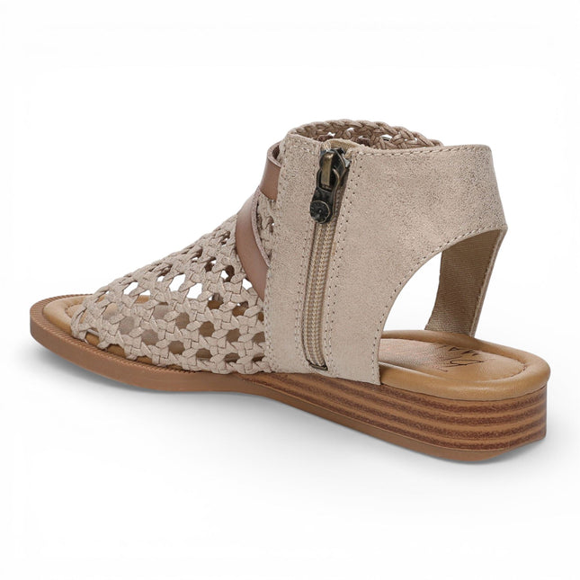 Blowfish Malibu Womens Golden Beige Weave Micro Wedge Sandals - Anuella