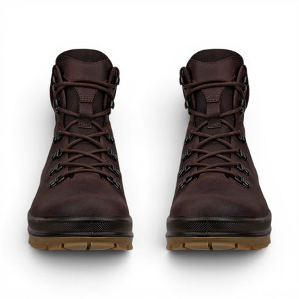 Ecco Men's Brown Leather Waterproof Lace-up Hiking Boots - Rugged Track 25
