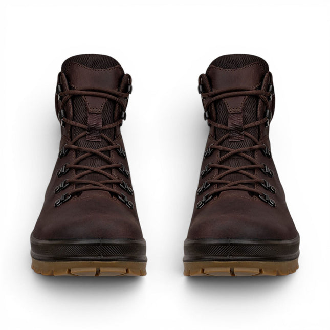 Ecco Men's Brown Leather Waterproof Lace-up Hiking Boots - Rugged Track 25