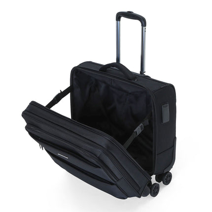18" Black Wheeled Laptop Briefcase 1680D Polyester 4 Wheel Business Bag