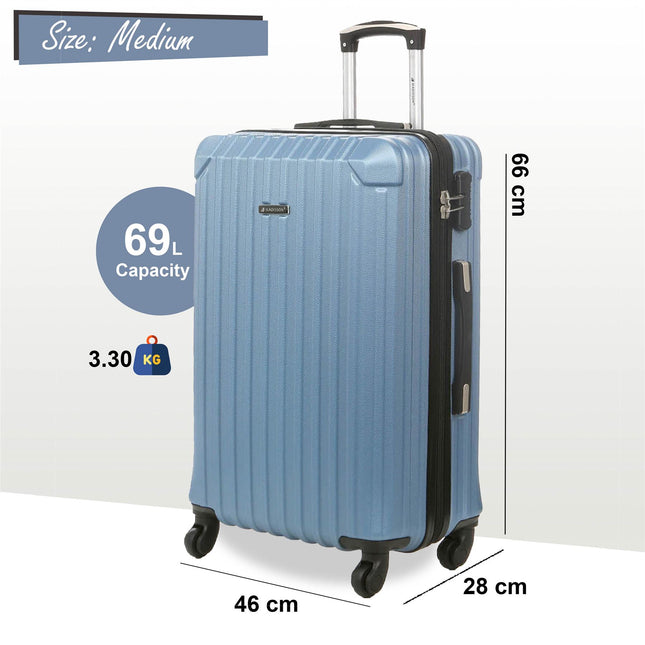 Hard Shell ABS 4 Wheels Luggage Travel Cabin Suitcase Set