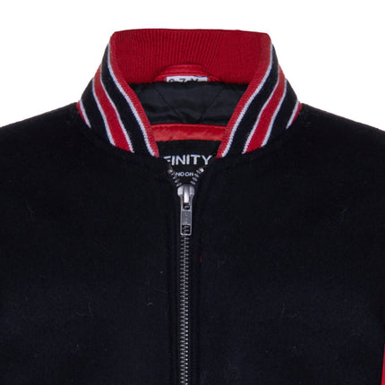 Kids Varsity Bomber Jacket with Real Leather Sleeves