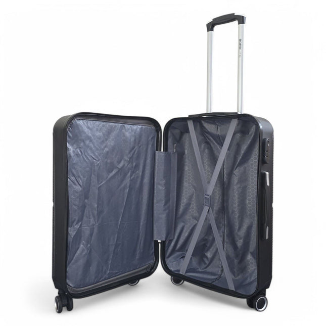 Robust ABS Hard Shell 8 Wheels Luggage Travel Holiday Cabin Suitcase Set