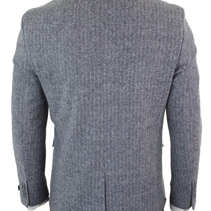 Men's 3 Piece Grey Herringbone Tweed Suit