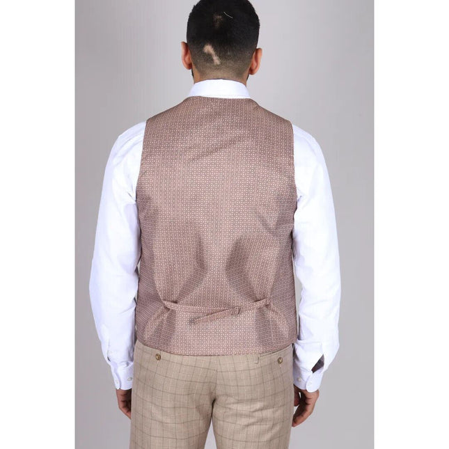 Mens IM2 Classic Plain Beige 3 Piece Suit