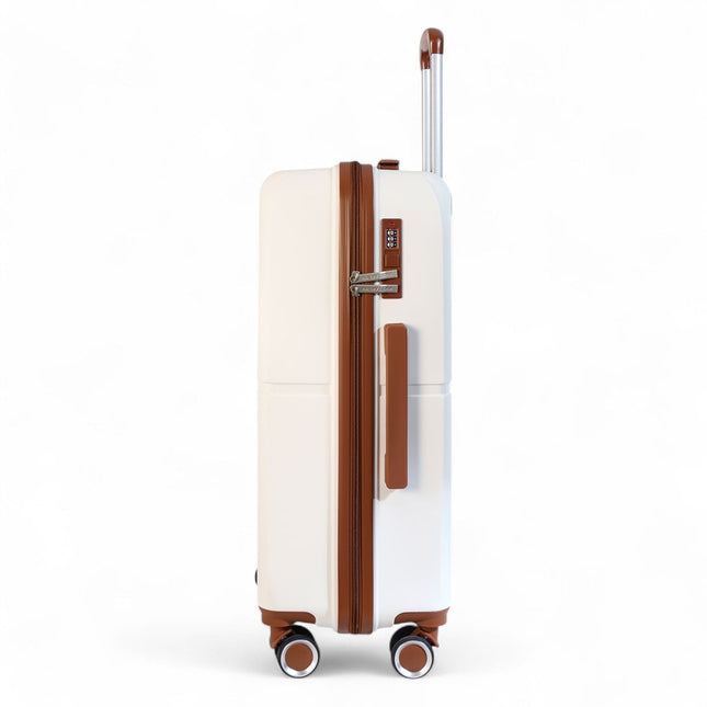 Strong Hard Shell Suitcase Set 8 Wheel Cabin Luggage Holiday Travel Case