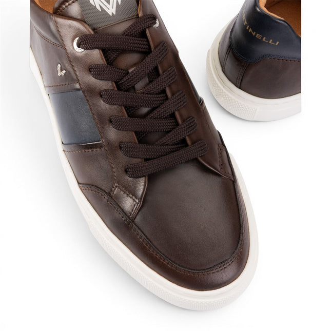 Martinelli Men's Brown Leather Sneakers Trainer Shoes - Hastings