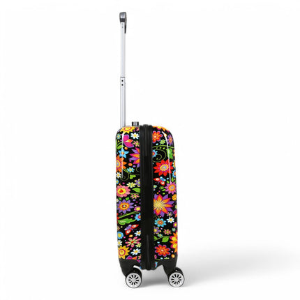Strong Expandable Hard Shell Dual 4 Wheel Suitcase Set Print Luggage Cabin Travel Bag
