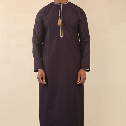 Men's Omani Eid Purple Thobe  Saudi Emirati Jubba Robe