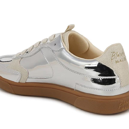 Blowfish Malibu Womens Silver Lace-Up Sneakers - Tastic